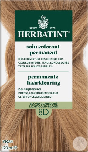 Herbatint Vopsea De Păr Permanentă 8D Blond Auriu Deschis 1 Kit