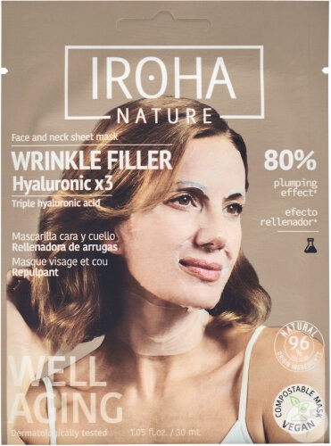 Iroha Mască Anti-Îmbătrânire Acid Hialuronic Față Și Gât 1 Bucată