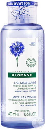 Klorane Albăstrele Bio Apă Micelară 3în1 Fața și Ochi 400ml