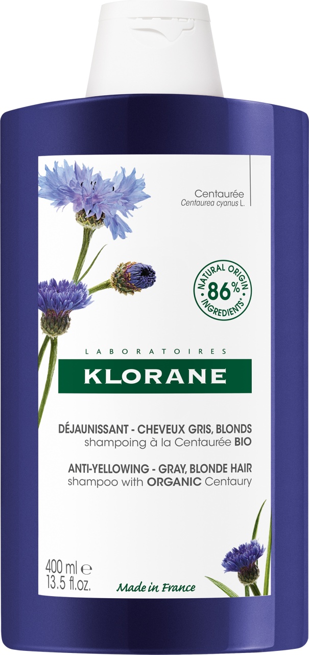 Klorane Șampon Anti-Îngălbenire Cu Albăstrea Bio Păr Gri Sau Blond 400ml