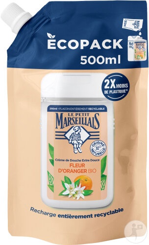 Le Petit Marseillais Reumplere Cremă De Duș Extra Delicată Floare De Portocal Bio 500ml