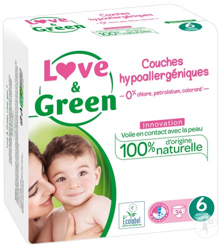 Love&Green Scutece Ecolabel Și Hipoalergenice Mărimea 6 34 Bucăți
