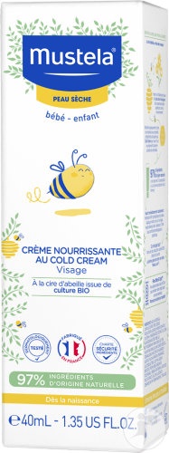 Mustela Bébé-Enfant Cremă Hrănitoare Cold Cream Pentru Față Piele Uscată Tub 40ml