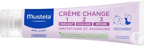 Mustela Bébé-Enfant Cremă Pentru Schimbatul Scutecului 1-2-3 100ml
