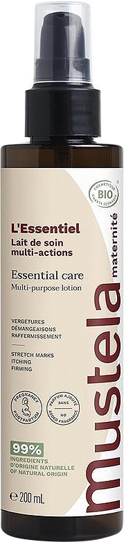 Mustela Maternité L’Essentiel Lapte De Îngrijire Multiacțiune Bio 200ml