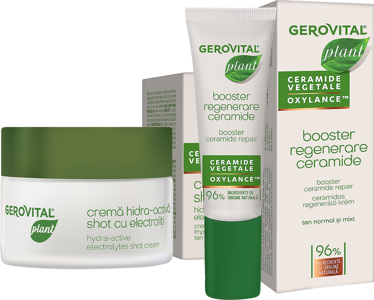 Gerovital Plant Cremă Hidra-Activă Shot Cu Electroliți + Booster Regenerare Ceramide