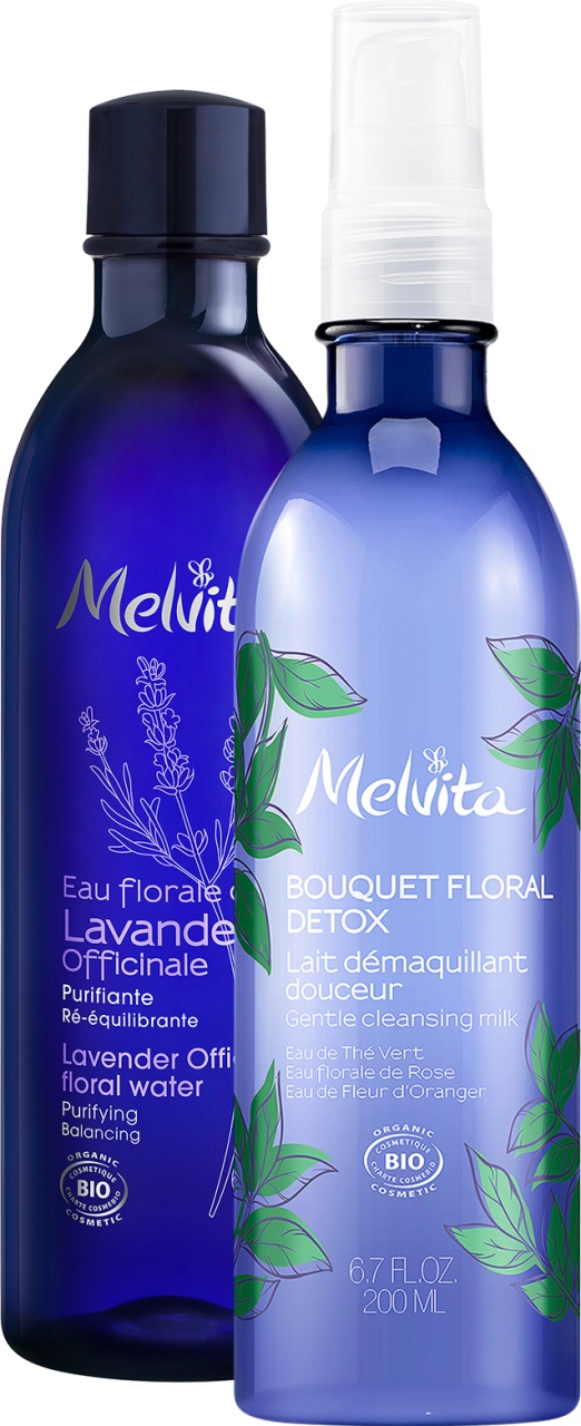 Melvita Apă Florală De Lavandă + Bouquet Floral Detox Lapte Demachiant