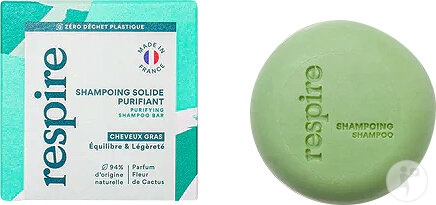 Respire Șampon Solid Purifiant Păr Gras Floare De Cactus 75g