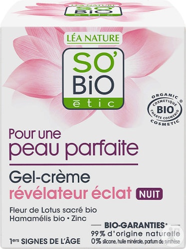 So’Bio Étic Gel-Cremă Pentru Strălucire Noapte Bio Borcan 50ml