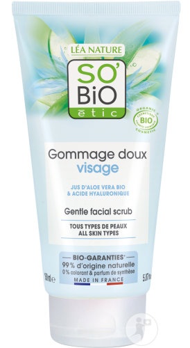 So'Bio Étic Aloe Vera Gomaj Blând Zilnic Pentru Față Toate Tipurile De Ten 150ml