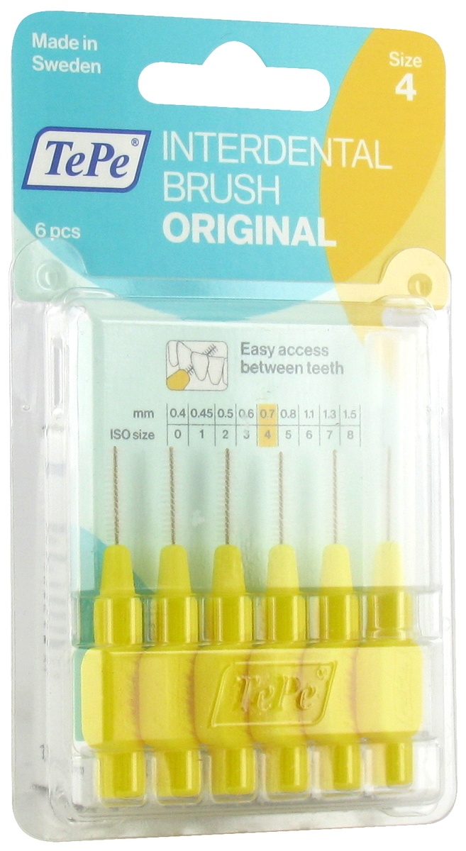 Tepe Periuțe Interdentare Original 0.70 mm Galbene 6 Bucăți