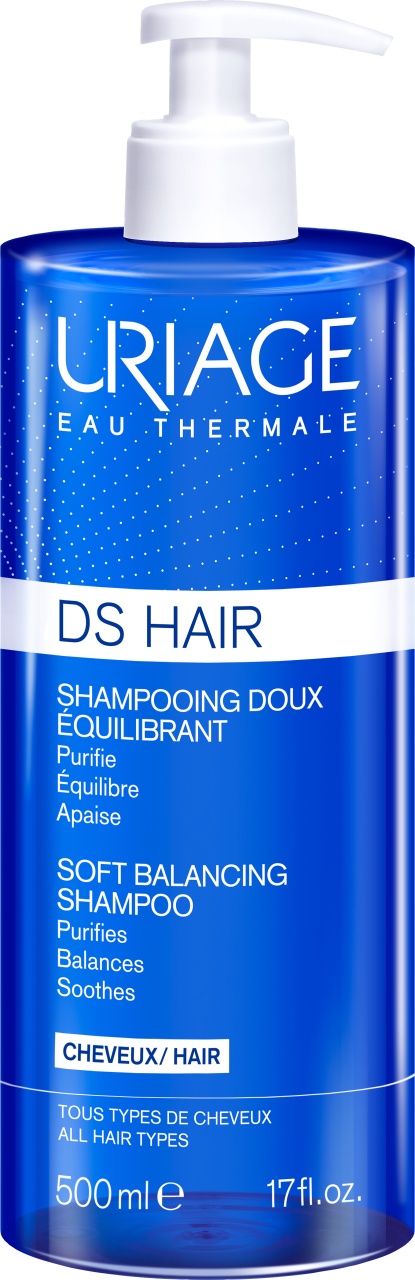 Uriage DS Șampon Blând Echilibrant Toate Tipurile De Păr Flacon Dozator 500ml