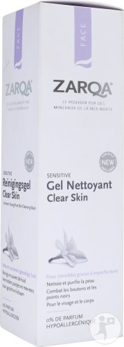 Zarqa Sensitive Gel De Curățare Clear Skin Pentru Piele Grasă Cu Imperfecțiuni Flacon Cu Pompă 200ml