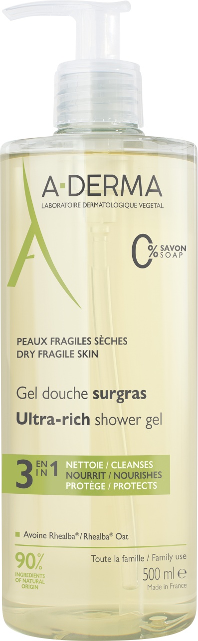 A-Derma Gel De Duş Pentru Pielea Sensibilă 500ml