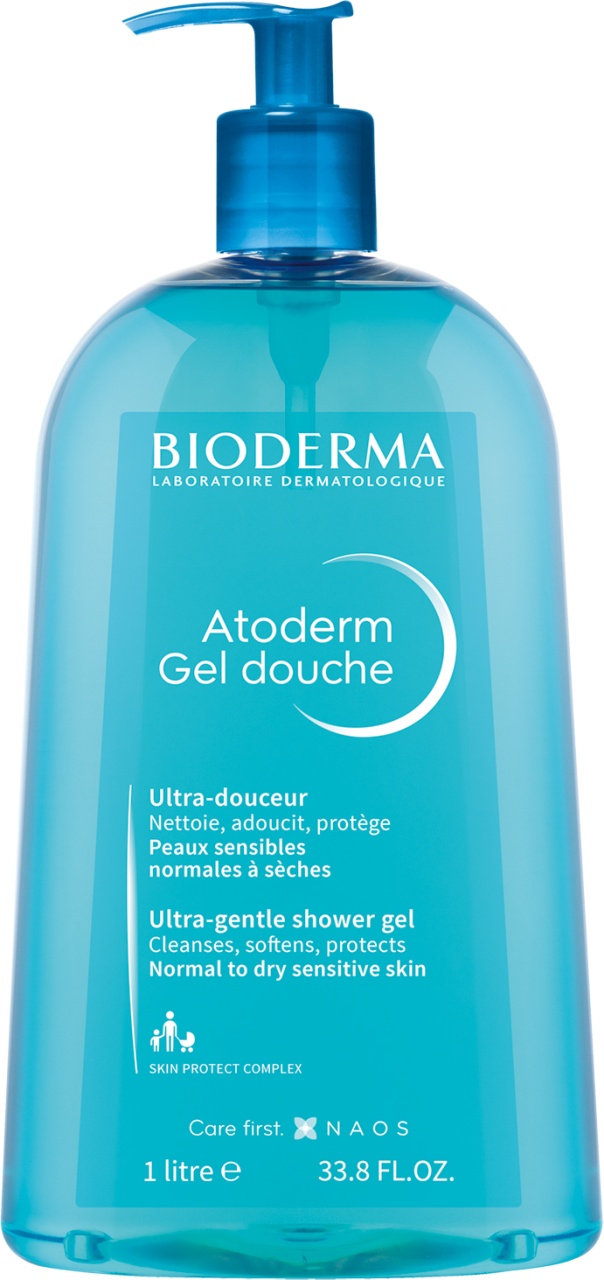 Bioderma Atoderm Gel De Duș Delicat Fără Săpun Pentru Piele Sensibilă Și Uscată Flacon Dozator 1l