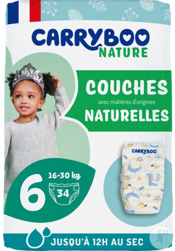 Carryboo Nature Scutece Naturale Cu Model Trop Chou Mărimea 6 16-30kg 34 Bucăți