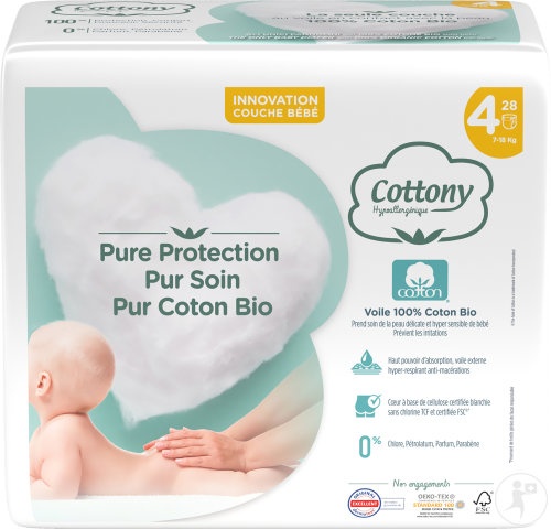 Cottony Scutece Pentru Bebe 7-18kg Mărimea 4 28 Bucăți