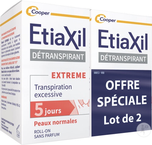 Etiaxil Deodorant Extrem Tratament Transpirație Excesivă Piele Normală Roll-On 2x15ml