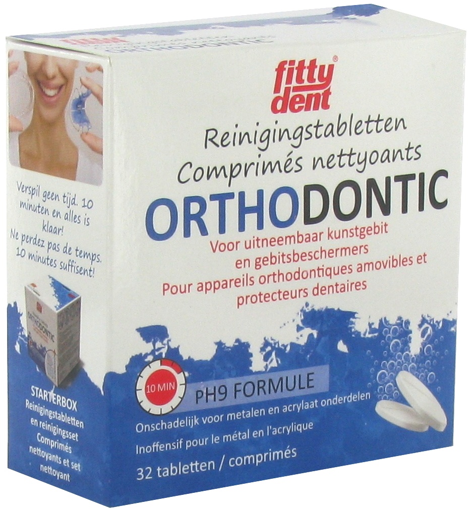 Fittydent Tablete de Curățare Ortodontică Pentru Aparate Ortodontice 32 Bucăți