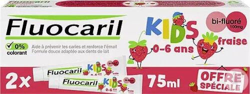Fluocaril Kids Pastă De Dinți 0-6 Ani Aromă De Căpșuni 2x75ml