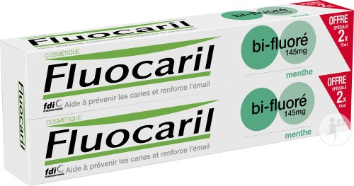 Fluocaril Pastă De Dinți Bi-Fluorură 145mg Mentă Tuburi 2x75ml