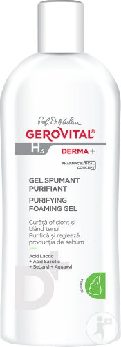 Gel spumant purifiant H3 Derma+, 200 ml, Gerovital - imagine 4