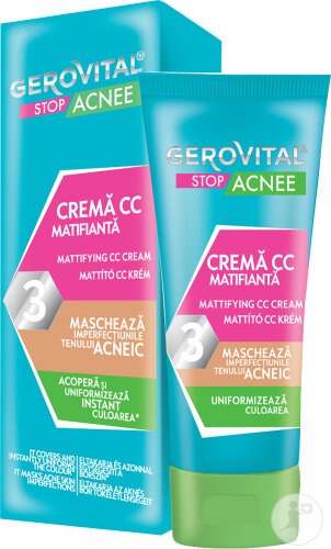 Crema CC matifianta Stop Acnee, 30ml, Gerovital - imagine 4