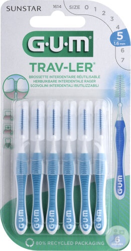 Periute interdentare Trav-Ler, 1.6 mm, 6 bucati, Sunstar Gum - imagine 2
