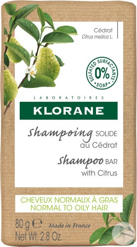 Klorane Cedar Solid Shampoo Pentru Păr Normal Până La Gras 80g