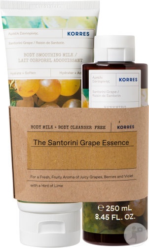 Korres Set Struguri Din Santorini Lapte De Corp 200ml + Gel De Duș 250ml Cadou