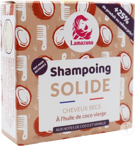 Lamazuna Șampon Solid Vegan Vanilie & Cocos Pentru Păr Uscat 70g