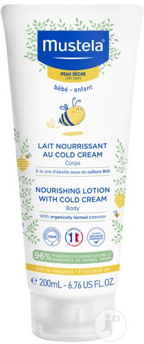 Mustela Bébé-Enfant Lapte Hrănitor Cold Cream Pentru Corp Piele Uscată Tub 200ml