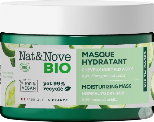 Nat&Nove Bio Mască Hidratantă Pentru Păr Normal Până La Uscat 300ml