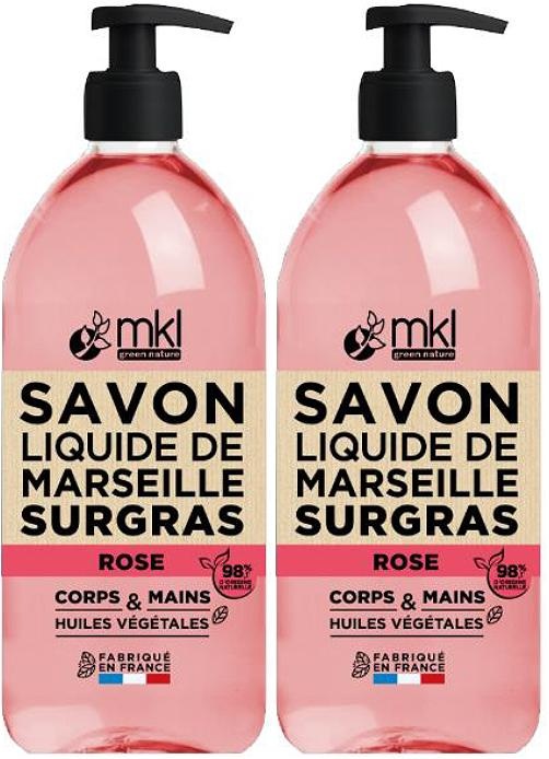 MKL Green Nature Săpun Ultra Hrănitor Lichid De Marsilia Trandafir 2x1l