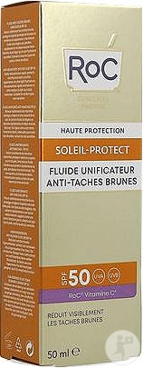 Roc Soleil Protect Fluid Uniformizator Anti-Pete Maronii SPF50 Tub 50ml