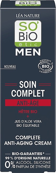 So'Bio Étic Men Îngrijire Completă Anti-Îmbătrânire Fag Și Suc De Aloe Vera Bio Tube 50ml