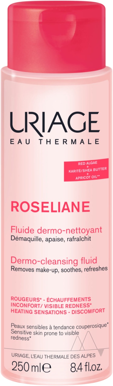 Uriage Roséliane Fluid De Curățare Dermo-Calmant Ten Sensibil Predispus La Roșeață 250ml