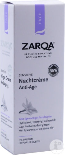 Zarqa Sensitive Cremă De Noapte Anti-Îmbătrânire Pentru Toate Tipurile De Piele Tub 50ml