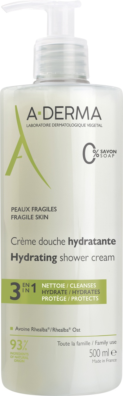 A-Derma Les Indispensables Cremă De Duș Hidratantă 500ml