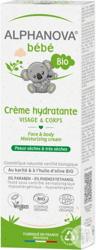 Alphanova Bébé Cremă Hidratantă Față & Corp Bio Tub 75ml