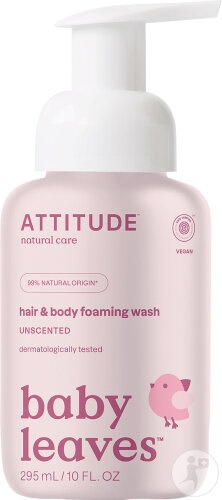 Attitude Baby Leaves Spumant De Curățare Pentru Păr Și Corp Pentru Bebeluși Fără Miros 295ml
