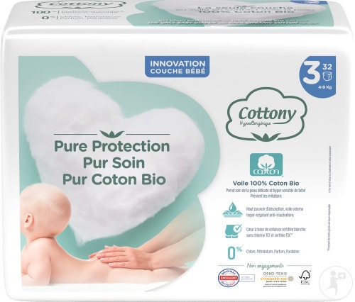 Cottony Scutece Pentru Bebe 4-9kg Mărimea 3 32 Bucăți