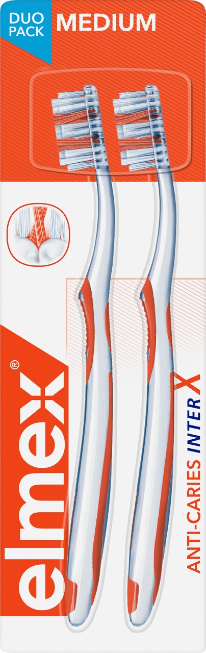 Elmex Anti-Caries Interx Periuță De Dinți Medie 2 Bucăți