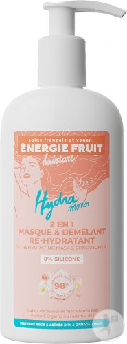 Energie Fruit 2în1 Mască + Balsam Păr Monoï Și Macadamia Bio Păr Uscat/Deteriorat 300ml