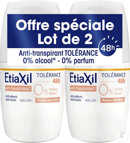 Etiaxil Antiperspirant Transpirație Moderată Toleranță 48h Roll-On Axile 2x50ml