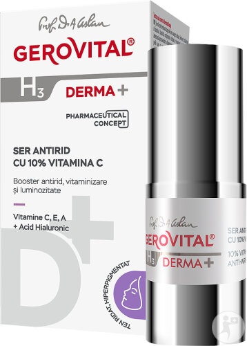 Gerovital H3 Derma+ Ser Antirid Cu 10% Vitamina C 15ml