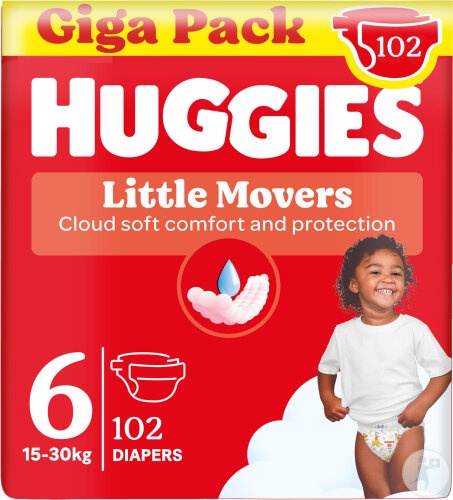 Huggies Little Movers Scutece Mărimea 6 102 Bucăți