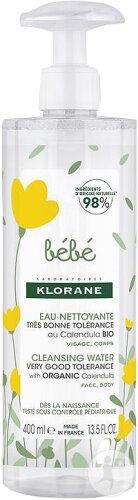 Klorane Bébé Apă De Curățare Organică Cu Mușeîel Pentru Față Și Corp 400ml