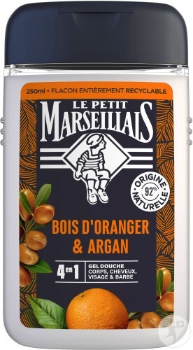 Le Petit Marseillais Gel De Duș Bărbați 4în1 Lemn De Portocal Și Argan Flacon 250ml