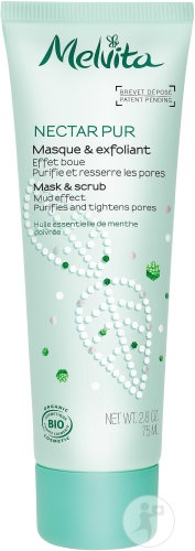 Melvita Nectar Pur Mască Și Exfoliant Bio Efect De Nămol Piele Mixtă Spre Grasă Tub 75ml
